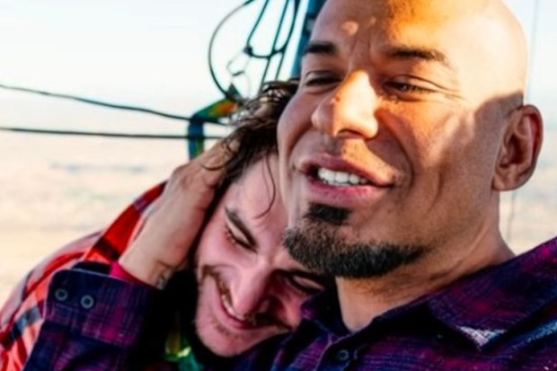 RJ Mitte with Luis Moncada at the Albuquerque International Balloon Fiesta in New Mexico