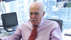 Roger Angell at his desk at The New Yorker magazine.