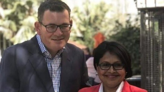 Kaushaliya Vaghela, pictured with Daniel Andrews. 