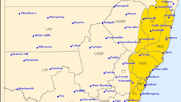 A severe thunderstorm warning is in place for large hailstones, heavy rainfall and damaging winds on Wednesday afternoon.