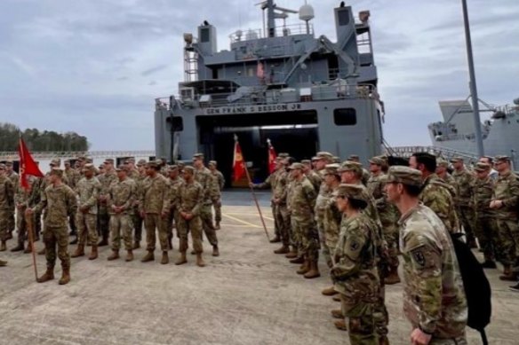 The General Frank S. Besson  departs Joint Base Langley-Eustis en route to the Eastern Mediterranean.