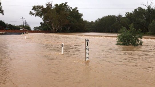 Wallam Creek rising on Monday.
