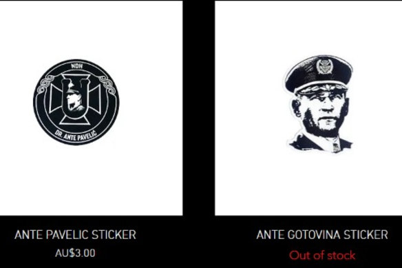 A sticker on sale from an Australian website of dictator Ante Pavelic. 