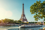Soak up iconic Parisian views of the Eiffel Tower.