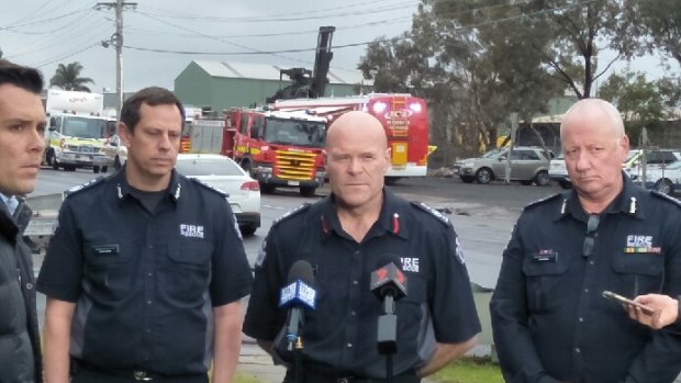 MFB chief Dan Stephens at the scene of the West Footscray blaze.