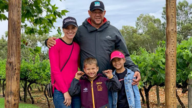 Andrew Symonds with his wife Laura, son Will, and daughter Chloe