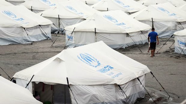 Venezuelan migrants are housed in temporary UNHCR accommodation in Boa Vista, Roraima, Brazil.