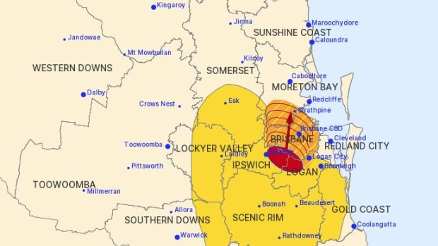 Severe thunderstorms are forecast for south-east Queensland, with some areas already reporting over 50mm of rainfall.