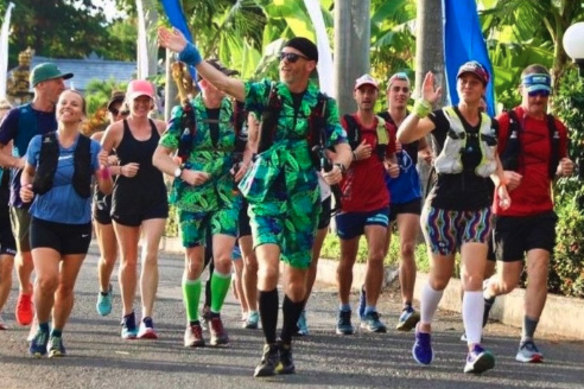 Jason running the Bali Ultramarathon in 2020. He had been training to run the event again when he died suddenly in April 2022.