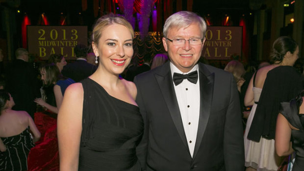 Kevin Rudd and daughter Jessica Rudd.