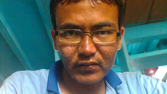 Habib Ullah, the sole survivor of his boat of 33, on the vessel that rescued him.