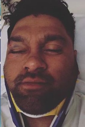 Hospitalised: The sister of the alleged victim claims he was left unconscious.