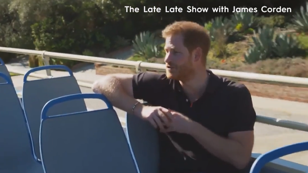 Prince Harry’s interview with James Corden, host of the “Late Late Show” in the United States.