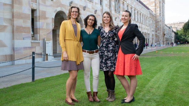From left: Anna Vinkhuyzen, Bianca Das, Dr Emma Kennedy and Hana Starobova will take part in the Homeward Bound program in 2019.