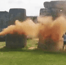 Stonehenge spray-painted orange in latest action by climate protesters