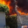 Firefighters battle large blaze in Drummoyne marina