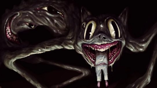 Horrors are out there: “Cartoon Cat in his Mall”, by Canadian horror artist Trevor Henderson.