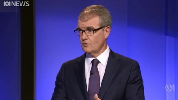 Tripped up on the numbers ... Michael Daley during the debate. 
