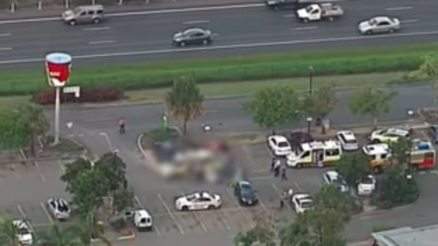 A child died after being struck by a vehicle at the BP petrol station north of Brisbane on Thursday. 
