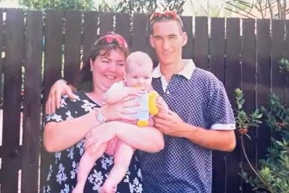 Kerrie and Jason Struhs with daughter Elizabeth when she was a baby.
