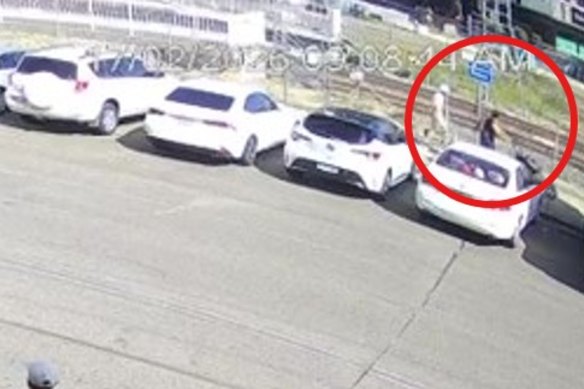 CCTV footage captures a man fleeing the scene.