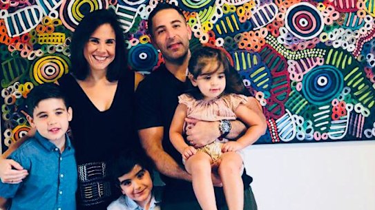 Australian expat Hayley Hadassin with her family in Hong Kong. 