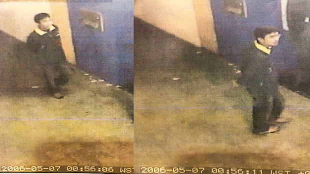 CCTV images of Thong in Northbridge the night the sex assault took place.