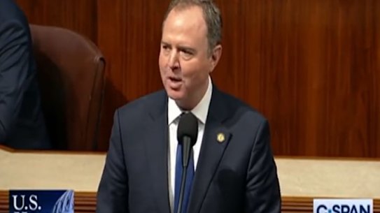 US Rep. Adam Schiff speaks before being censured.