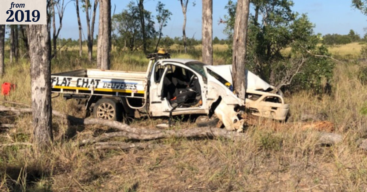 Man escapes crash that splits car in half
