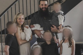 Family members identified one of the victims as Maria Rhonita, left, pictured with her husband and seven children.