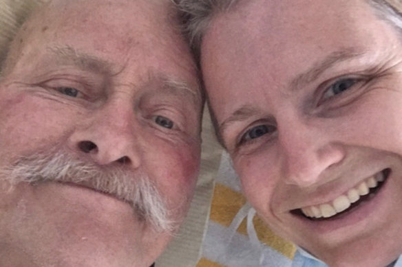 Astrid Magenau  with her father Horst Magenau, 76, on an earlier trip back to Germany.