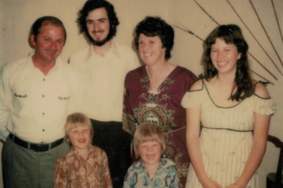 Brian Irwin with his wife Betty, son Murray, daughter Jan and twin sons Richard and Stuart, in 1976.