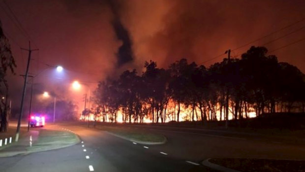 Wembley Golf Course ablaze on Thursday morning. 