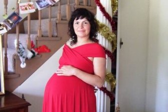 Caroline Lovell during her pregnancy.