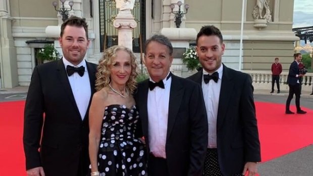 Benjamin Palmer, Linda, David and Joshua Penn attend Cartier Ball in Monaco. 