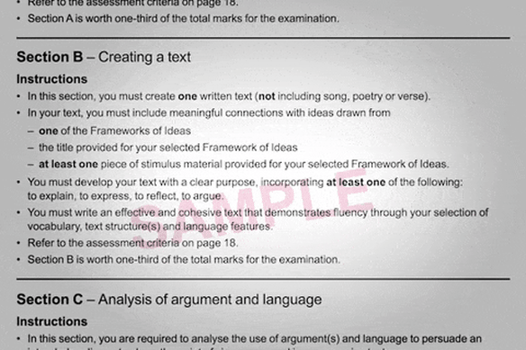 Questions for VCE exams were inadvertently uploaded to the VCAA website on sample test material.