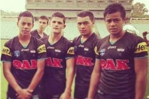 Jarome Luai and Nathan Cleary (left) in Penrith’s under 16s Harold Matthews team.