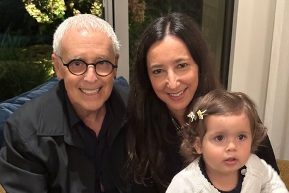 Baker with his wife and daughter at his final family Passover in 2023.