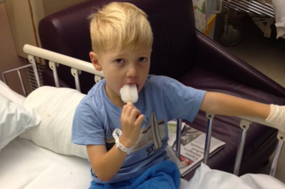 William during one of his many trips to hospital.
