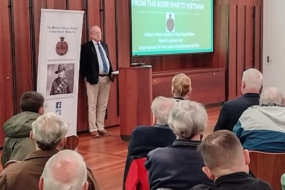 Major-General Paul Brereton addresses the Military History Society on June 4.