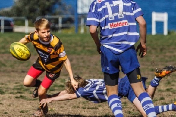 Max Jorgensen playing for Balmain juniors.