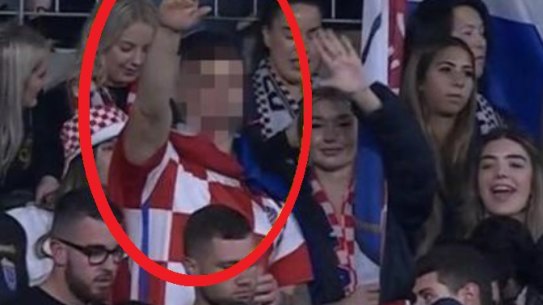 Dominik Sieben allegedly made the salute at a Sydney Australia Cup final match between Sydney United 58FC and Macarthur FC in Octover 2022.