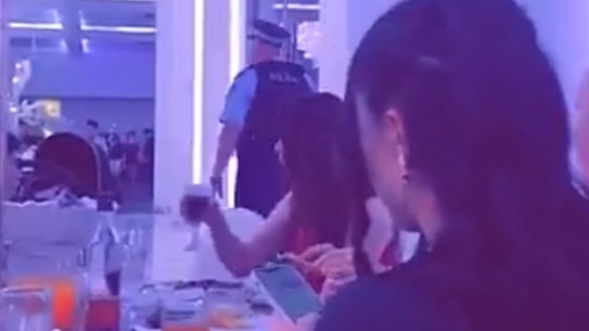 A video uploaded to Snapchat appears to show police attending the Paradiso wedding venue in Fairfield on Saturday. 