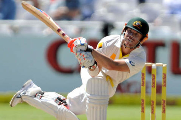 David Warner during his twin centuries in Cape Town in 2014.