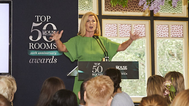 Deborah Hutton entertains at House and Garden Top 50 Rooms event, with tales of her home reno.
