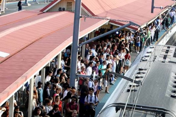 Passengers are urged to spread along station platforms to help ease the flow of people on and off trains.