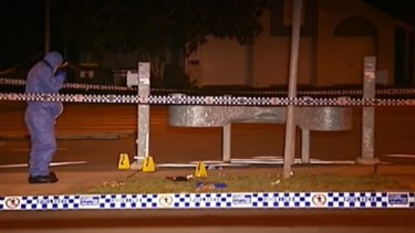 The crime scene in Redcliffe where Angus Beaumont was killed. 