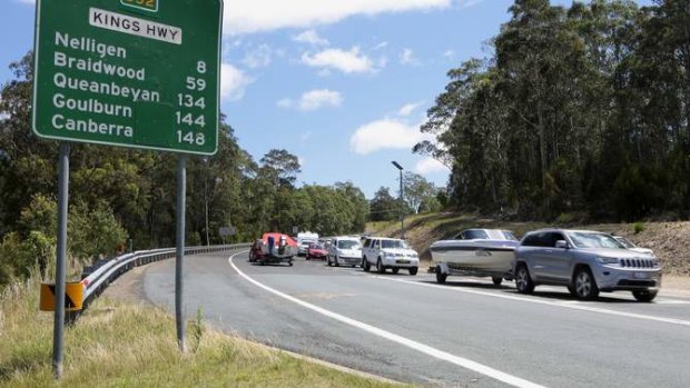 Traffic banked up on the Kings Highway on the way into Batemans Bay is a familiar sight in holiday periods.