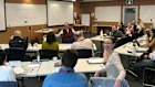 James Shipton (centre) runs a seminar at Melbourne Business School last week.