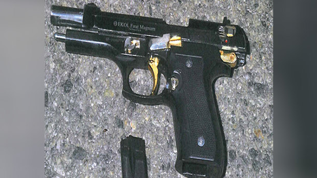 The gun used in the home invasion.